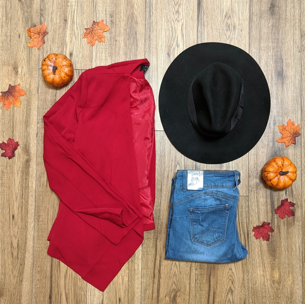 Red Open Front Blazer • MEDIUM | FASHION NOVA